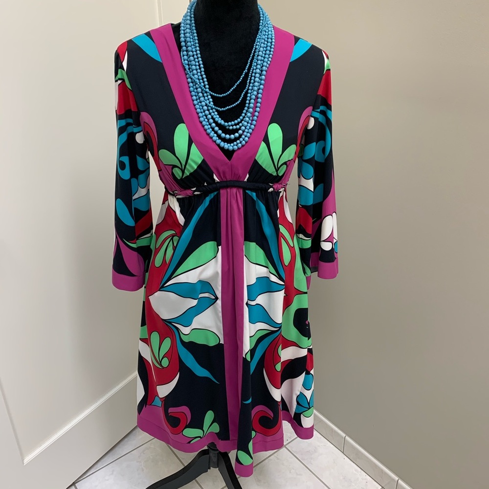 Bold, geometric pattern dress- Nicole Miller